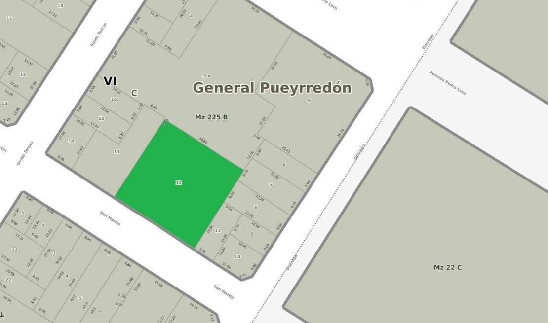 Lote de 1191,9m² en pleno macrocentro, con planos aprobados a actualizar para 6.000m²