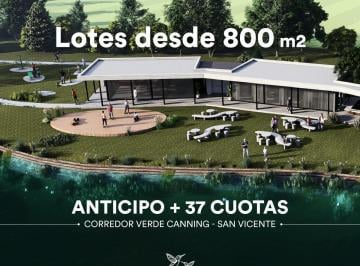 Terreno · 846m² · Lotes Barrio Privado Los Colibries Canning San Vicente