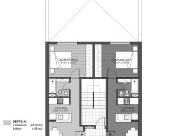 Departamento · 43m² · 2 Ambientes · 1 Dormitorio y Monoambientes Zona Facultades