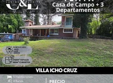 Hotel · 380m² · 12 Ambientes · Se Vende Casa de Campo 3 Dptos. 1.700 m² de Terreno. Icho Cruz - Punilla