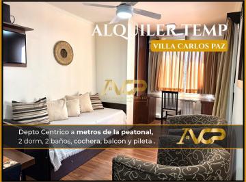 Departamento · 60m² · 3 Ambientes · 1 Cochera · Departamento en Alquiler Temporario Centro de Carlos Paz