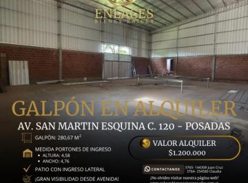 Bodega-Galpón · 292m² · Galpon en Alquiler en Posadas