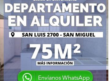 Departamento · 75m² · 3 Ambientes · Departamento 3 Ambientes en Alquiler en San Miguel