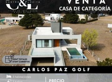 Casa · 210m² · 8 Ambientes · Casa de Categoría a Estrenar 3 Dor en Planta Única. Carlos Paz Golf - San Antonio de Arredondo