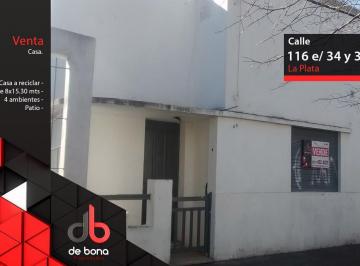 Casa de 3 ambientes, La Plata · Casa en Venta en Calle 116 Entre 33 y 34 La Plata