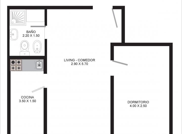 Departamento · 35m² · 2 Ambientes