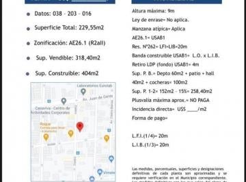 Terreno · 298m² · Lote, Boedo, Castro Al 1600, Usab 1, Para 318 m² Vendibles