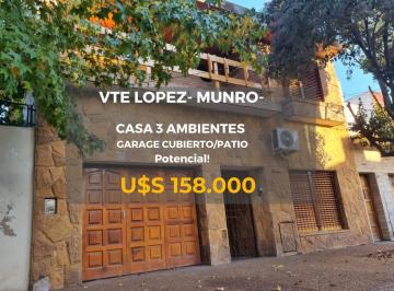 Casa · 123m² · 3 Ambientes · 1 Cochera · Casa en Munro - Vte Lopez - 3 Amb Garaje/patio