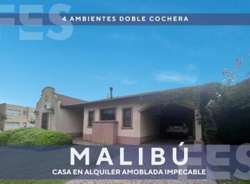 Casa · 117m² · 4 Ambientes · 2 Cocheras · Casa Amoblada en Alquiler Barrio Privado Malibu