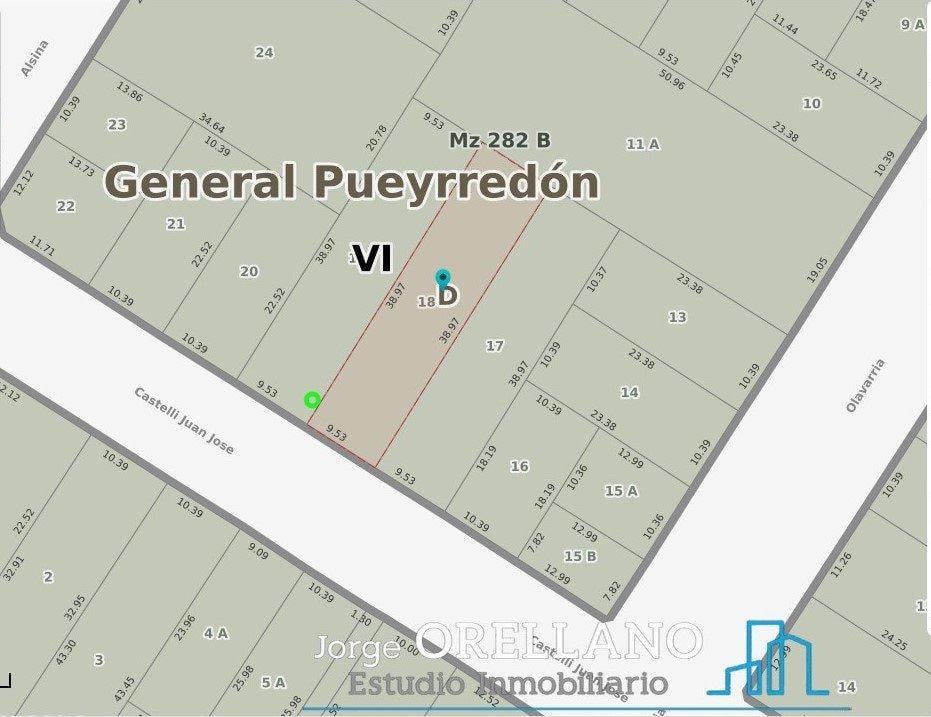 Lote 371 m² en Castelli entre Olavarria y Alsina, a 100 m de Guemes