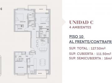 Departamento · 112m² · 4 Ambientes · Venta Departamento 4 Ambientes - Palermo, Pride Oro