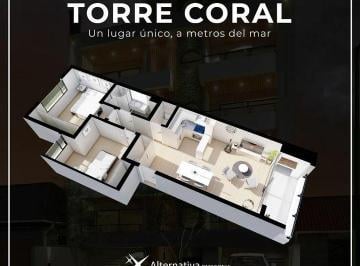 Departamento de 3 ambientes, Playa Unión · Departamento a m del Mar Torre Coral