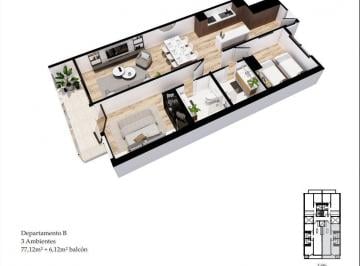 Departamento de 3 ambientes, Mar del Plata · Departamento - Guemes