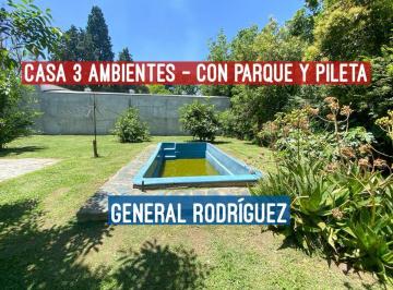 Quinta vacacional · 70m² · 2 Dormitorios · 2 Cocheras · Casa Venta General Rodriguez 3 Ambientes