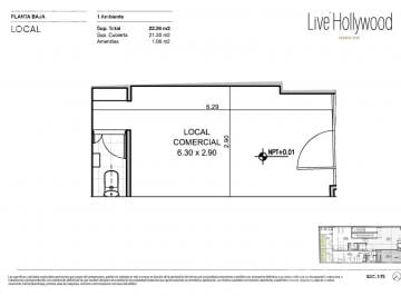Local comercial · 21m² · 1 Ambiente · Venta de Local Comercial en Palermo Hollywood