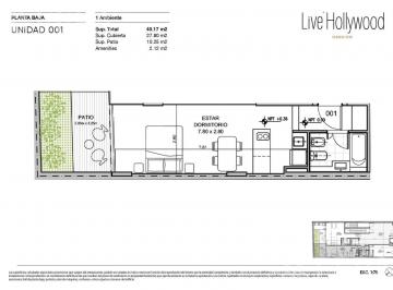 Departamento · 27m² · 1 Ambiente · Venta Departamento 1 Ambiente con Patio en Palermo Hollywood