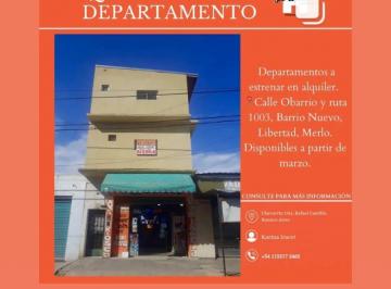 Departamento de 2 ambientes, Merlo · Alquiler Ultimo Departamento Barrio Nuevo Libertad