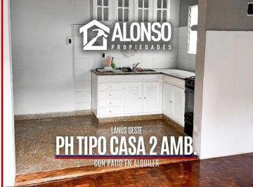PH · 55m² · 2 Ambientes · PH Tipo Casa 2 Ambientes con Patio en Alquiler en Lanús