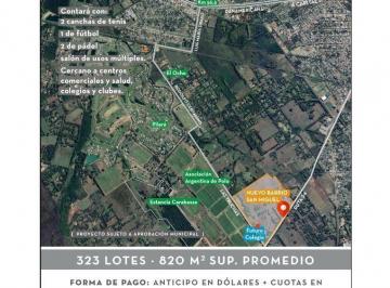 Terreno · 820m² · Desarollo Zona Pilar - Barrio Privado San Miguel