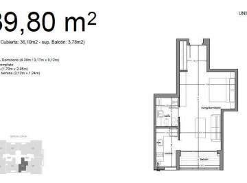 Departamento · 36m² · 1 Ambiente · 1 Cochera · Venta Departamento Monoambiente a Estrenar Cochera Baulera Dosplaza Caballito