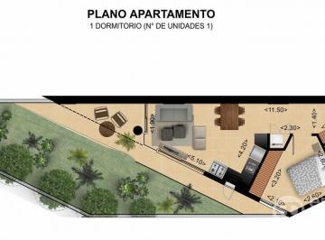 Departamento · 43m² · 2 Ambientes · Venta Apartamento 1 Dormitorio Buceo Montevideo