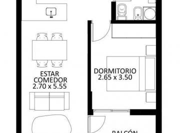 Departamento · 49m² · 2 Ambientes · Venta Apartamento 1 Dormitorio y Terraza en Punta Carretas