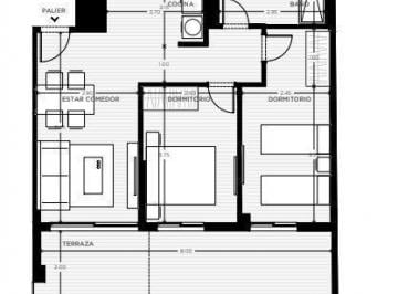 Departamento · 74m² · 3 Ambientes · Venta Apartamento 2 Dorm. con Terraza en Tres Cruces Montevideo