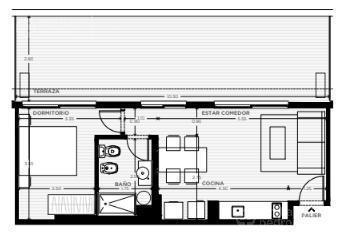 Departamento · 50m² · 2 Ambientes · Venta Apartamento 1 Dormitorio con Terraza en Tres Cruces Montevideo