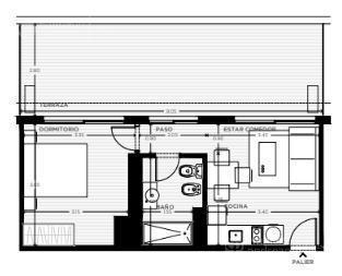 Departamento · 45m² · 2 Ambientes · Venta Apartamento 1 Dormitorio con Terraza en Tres Cruces Montevideo