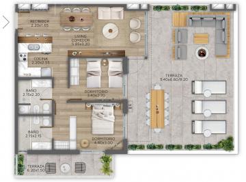 Departamento · 72m² · 3 Ambientes · Departamento de 2 Dorm. 2 Baños y Gran Terraza en Pocitos Nuevo