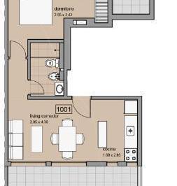 Departamento · 54m² · 2 Ambientes · Venta Apartamento 1 Dormitorio con 2 Terrazas Centro Montevideo