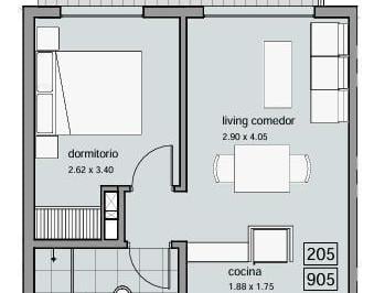 Departamento · 40m² · 2 Ambientes · Venta Apartamento 1 Dormitorio con Balcon Centro Montevideo