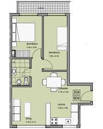 Departamento · 72m² · 3 Ambientes · Venta Apartamento 2 Dorm. con Balcon Centro Montevideo