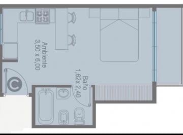 Departamento 30m² Alquiler · Mono Ambiente + Cochera Privada