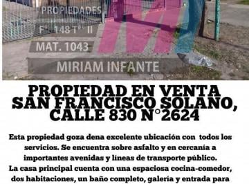 Casa · 200m² · 8 Ambientes · Casa en Venta San Francisco Solano 880