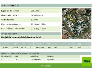 Terreno · 298m² · Terreno de 298 m de Superficie Para Desarrollar Pb + 4 Pisos