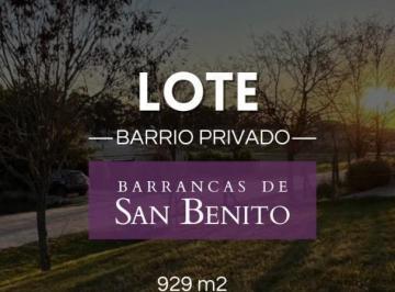 Terreno · 919m² · Erne Vende Lote en Barrancas de San Benito Barrio Privado