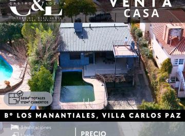 Casa · 172m² · 6 Ambientes · 1 Cochera · Venta Casa 3 Dor, Pileta, Todos Los Servicios en B°los Manantiales - Carlos Paz