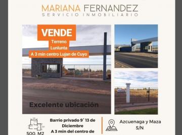 Terreno , Lunlunta · Lote en Venta B°9 10° 11° 13 de Diciembre, Ubicación Exclusiva. Usd 20.000
