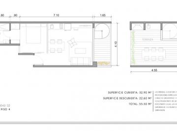 Departamento de 1 ambiente, Coghlan · Terraza Propia Como 2 Ambientes (Monoamb Divisible). 55 M²apto Prof