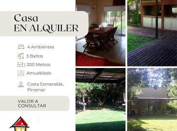 Casa · 200m² · 4 Ambientes · 5 Cocheras · Casa en Costa Esmeralda en Alquiler Temporal