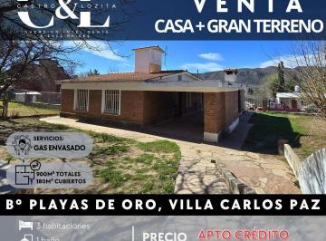 Casa · 180m² · 7 Ambientes · Venta Casa 3 Dor, Pileta Gran Terreno en Playas de Oro - Villa Carlos Paz