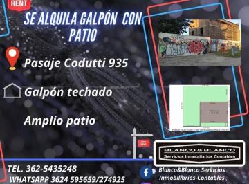 Local comercial · 340m² · Se Alquila Galpón con Patio