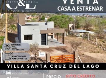 Casa · 70m² · 3 Ambientes · 1 Cochera · Casa de 2 Dorm. a Estrenar en Villa Santa Cruz del Lago!