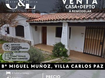 Casa · 184m² · 7 Ambientes · 1 Cochera · Venta Casa Dpto a Remodelar en 750 m² de Terreno B° Miguel Muñoz, Carlos Paz