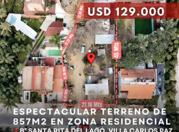 Terreno · 108m² · Potencial Terreno de 857 m² con Todos Los Servicios en Santa Rita - Villa Carlos Paz