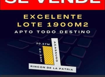 Terreno · 1900m² · Venta de Terreno Rincon de La Patria y Acassuso. Manzanares