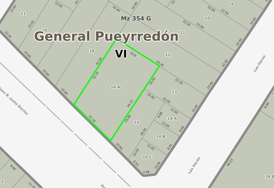 Lote irregular 712 m² sobre Av. Juan B. Justo — San Carlos