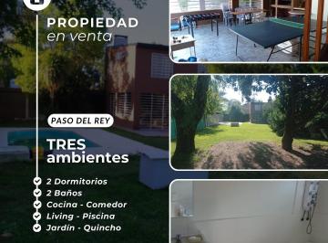 Casa · 140m² · 3 Ambientes · 2 Cocheras · Casa Quinta en Esquina Moderna y Rapido Acceso a Au Oeste con Piscina y Dependencia