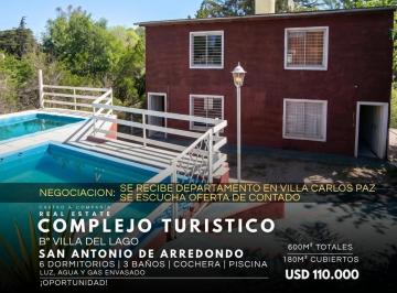 Hotel · 180m² · 8 Ambientes · 3 Cocheras · Venta Complejo Turístico a m del Río - Villa del Lago, Carlos Paz